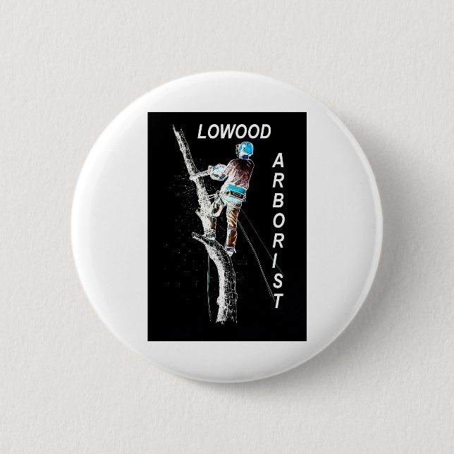 Bóton Redondo 5.08cm Arte Arborista Árvore Cirurgiã Chainsaw Paisaw (Frente)