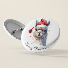 Bóton Redondo 5.08cm Arte de Alpaca de Natal Personalizada Fofa