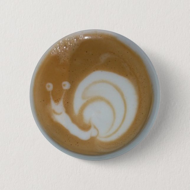 Bóton Redondo 5.08cm Arte de café em café com latão (Frente)