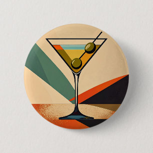 Bóton Redondo 5.08cm Arte de Martini com Bloco de Cores Modernista de M