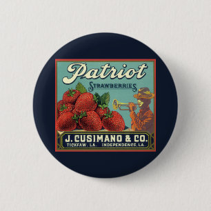 Bóton Redondo 5.08cm Arte de rótulo de caixa de frutas vintage Patriot