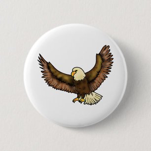 Bóton Redondo 5.08cm Arte do pássaro de vôo de Eagle