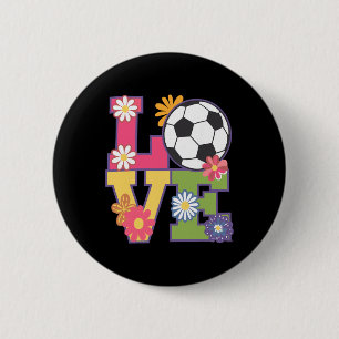 Bóton Redondo 5.08cm Arte engraçada de futebol para mulheres Jogadoras