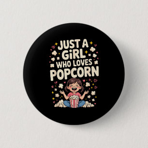 Bóton Redondo 5.08cm Arte engraçada de Pcorn para mulheres meninas cria