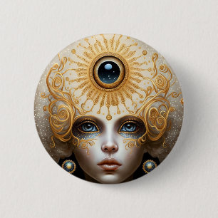 Bóton Redondo 5.08cm Arte Fantástica da Deusa dos Olhos Terceiros