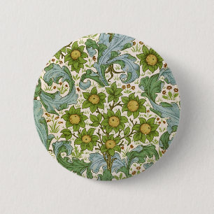 Bóton Redondo 5.08cm Arte Floral Orchard Green de William Morris