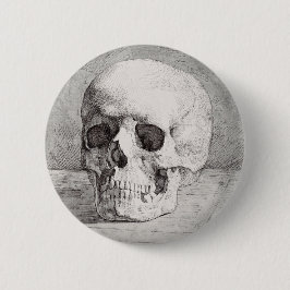 Bóton Redondo 5.08cm Arte Gráfica de Caveira: Design de Tinta Minimalis