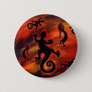Bóton Redondo 5.08cm Arte Kokopelli