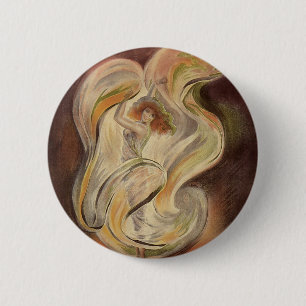 Bóton Redondo 5.08cm Arte Nova Vintage, La Loie Fuller Dançarina Modern