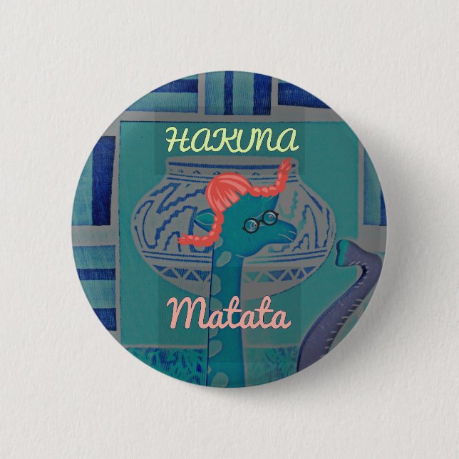 Bóton Redondo 5.08cm Arte sobre Girafa Reproduzida: Uma Delícia African (Frente)