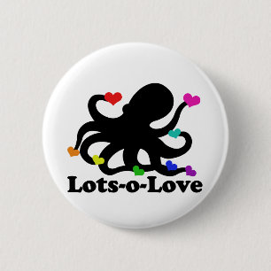 Bóton Redondo 5.08cm Artes Arco-Íris Octopus Muito Amor