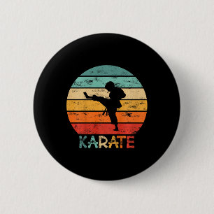 Bóton Redondo 5.08cm Artes Marciais de Karatê Infantil Motivo Grunge Um
