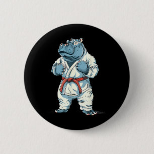 Bóton Redondo 5.08cm Artes Marciais MMA Taekwondo Hipopótamo Animal Car