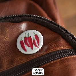 Bóton Redondo 5.08cm Artesanatos do Mínimo Crochet Jalapeno Knit Vermel