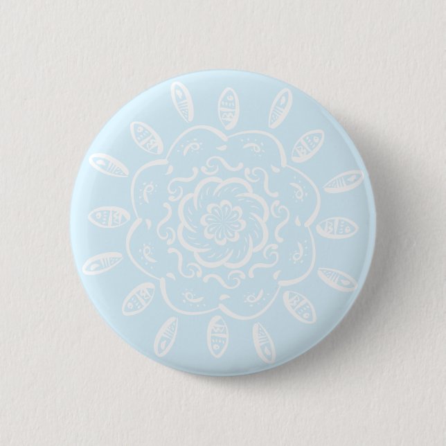 Bóton Redondo 5.08cm Ártico Mandala (Frente)