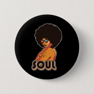 Bóton Redondo 5.08cm Artsy Womens Funk Vintage 70 Costume Afro Soul Mu