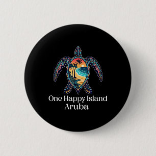 Bóton Redondo 5.08cm Aruba One Happy Island Aruban Souvenir Me Vacina