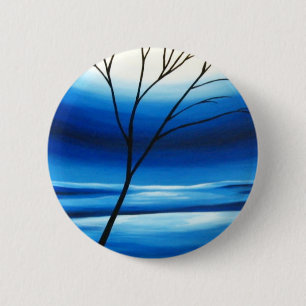Bóton Redondo 5.08cm Árvore Abstrata Céu Azul