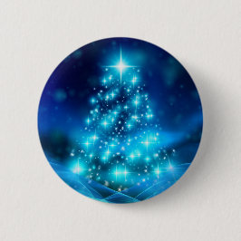 Bóton Redondo 5.08cm Árvore Azul de Natal legal com Luzes Estimulantes