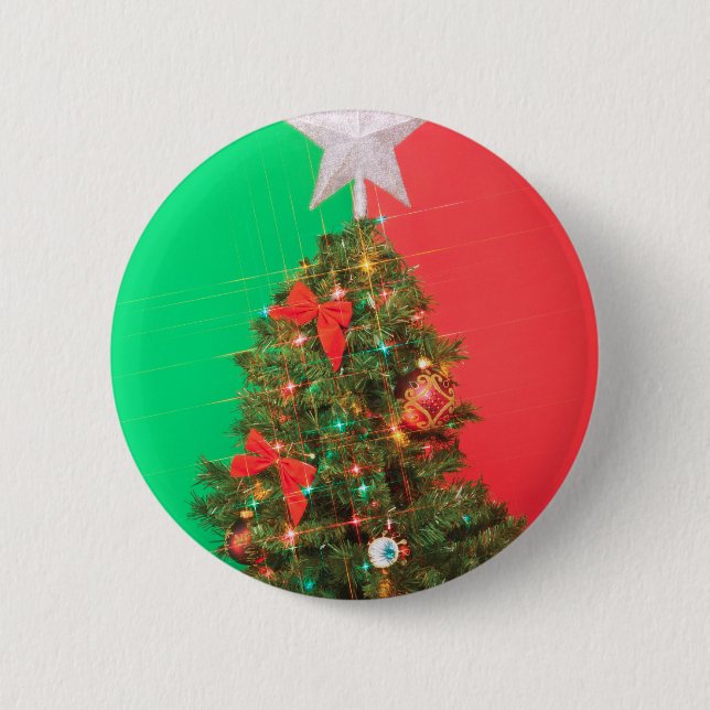 Bóton Redondo 5.08cm árvore de natal colorblock (Frente)