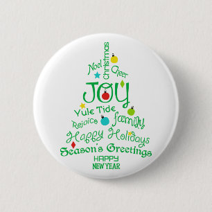 Bóton Redondo 5.08cm Árvore de Natal de Joy