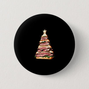Bóton Redondo 5.08cm Árvore de Natal de Sanduíche de Carne de Bovino