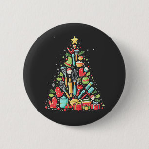 Bóton Redondo 5.08cm Árvore de Natal Fazendo Cook De Chef