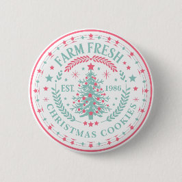 Bóton Redondo 5.08cm Árvore de Natal personalizada e elegante