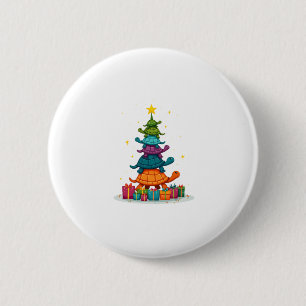Bóton Redondo 5.08cm Árvore de Natal Tartaruga Adorável Árvore de Natal