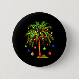 Bóton Redondo 5.08cm Árvore de Palma de Natal Light Hawaiai Tropical Xm