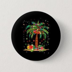 Bóton Redondo 5.08cm Árvore de Palma de Natal Light Hawaiai Tropical Xm