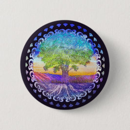 Bóton Redondo 5.08cm Árvore do amor da vida, paz, equilíbrio