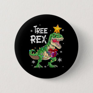 Bóton Redondo 5.08cm Árvore do Dinossauro de Natal Rex Pajamas Homens M