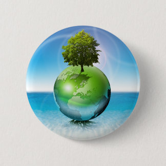 Bóton Redondo 5.08cm Árvore do mundo - conceito da ecologia