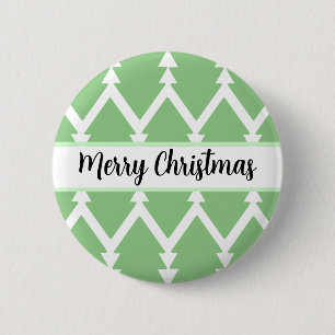 Bóton Redondo 5.08cm Árvore Feliz de Natal Design verde claro"
