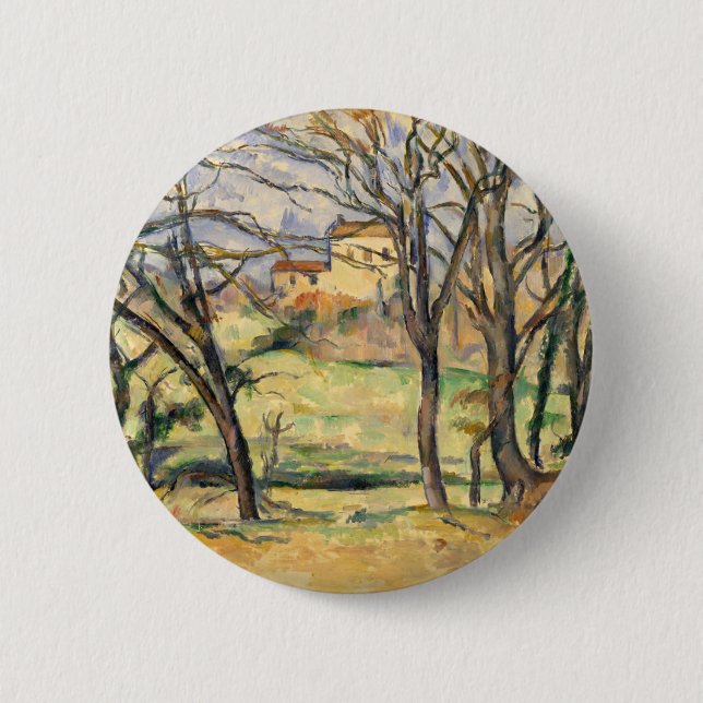 Bóton Redondo 5.08cm As árvores e as casas de Paul Cezanne | aproximam (Frente)