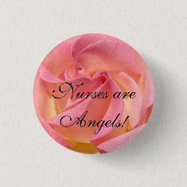 Bóton Redondo 5.08cm As enfermeiras são anjos! botões que nutrem o rosa