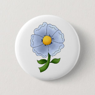 Bóton Redondo 5.08cm As flores da mãe · Flor azul