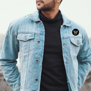 Bóton Redondo 5.08cm Asas de Esqueleto Piloto Nascido para Conquistar o