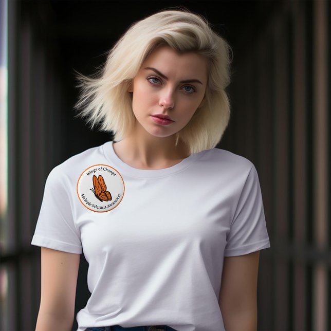 Bóton Redondo 5.08cm Asas de Mudança da Sensibilização para a Esclerose (Criador carregado)