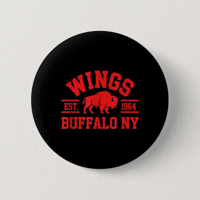 Bóton Redondo 5.08cm Asas Est 1964 Buffalo NY (Frente)