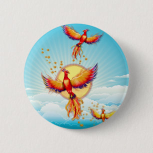Bóton Redondo 5.08cm Ascensão do Pássaro Fogo Phoenix