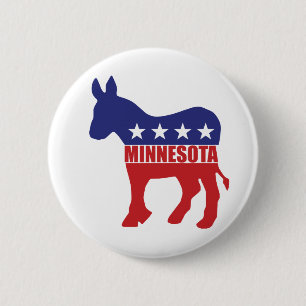 Bóton Redondo 5.08cm Asno de Minnesota Democrata