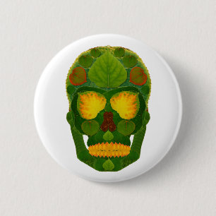 Bóton Redondo 5.08cm Aspen Leaf Skull 9