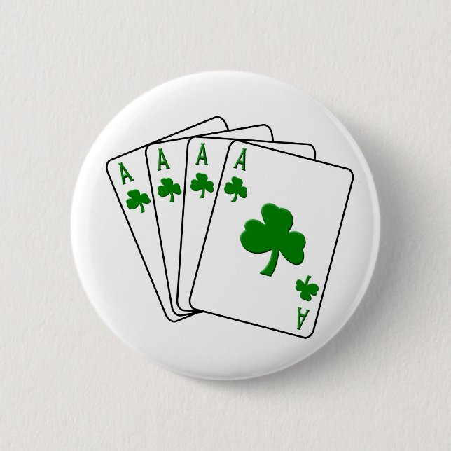 Bóton Redondo 5.08cm Áss do trevo (Frente)