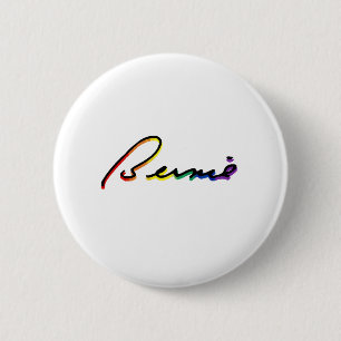 Bóton Redondo 5.08cm Assinatura Bernie Sanders Pride Rainbow - LGBT Pol