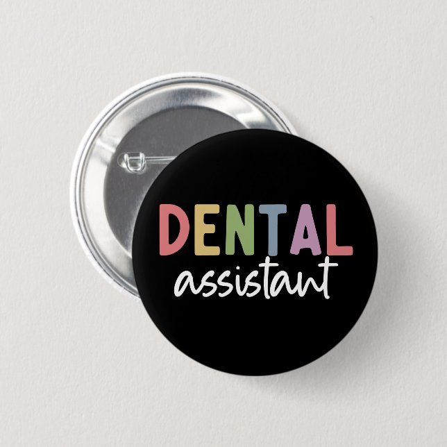 Bóton Redondo 5.08cm Assistente dentário | Presentes para Dentista Assi (Frente & Verso)