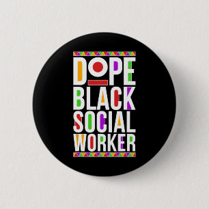Bóton Redondo 5.08cm Assistente Social Negro Droga Americano Africano S