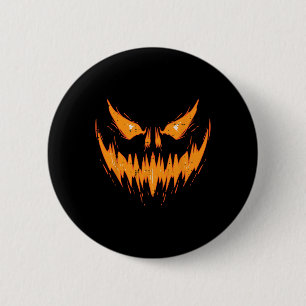 Bóton Redondo 5.08cm Assustador Jack O Lanterna Face Pumpkin Halloween