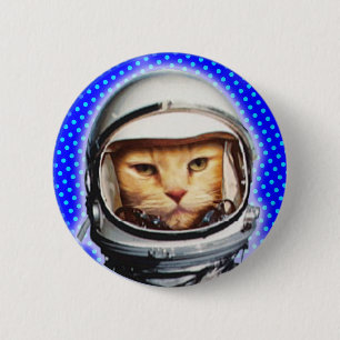 Bóton Redondo 5.08cm Astronaut Cat Pinback Button